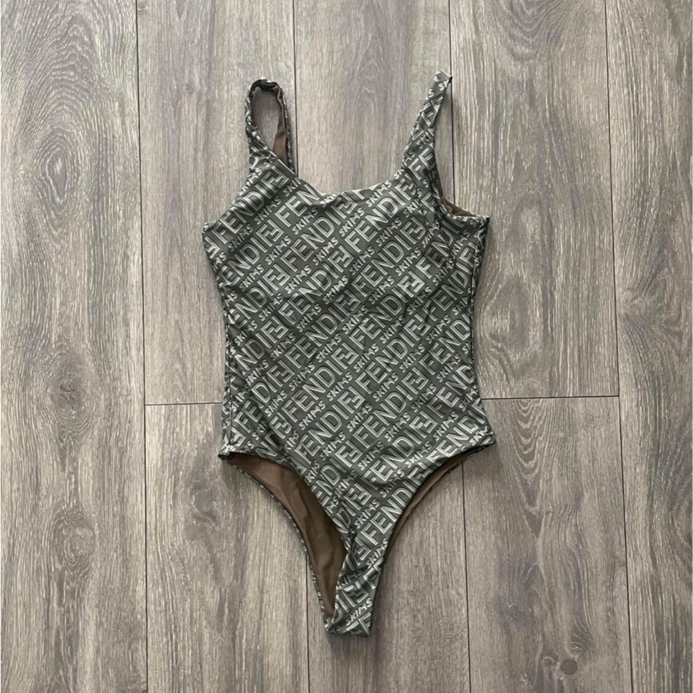 Fendi x SKIMS Logo Print One Piece